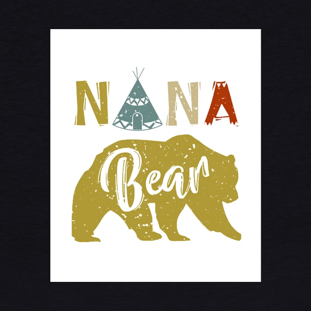 Nana Bear Camping Retro Vintage by gotravele store